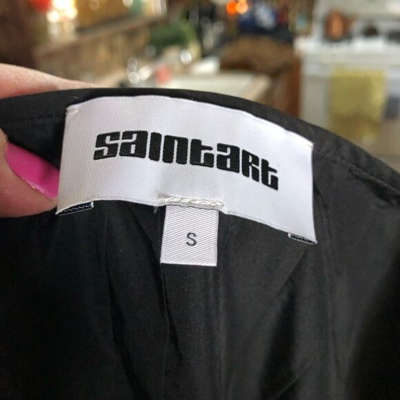 Saint Art Pleated Sleeveless Belted Chelsea MIDI Dress - S - Picture 14 of 14